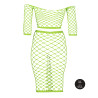 Ouch! Glow Bustier et Robe Filet Épaules dénudées Vert Fluo